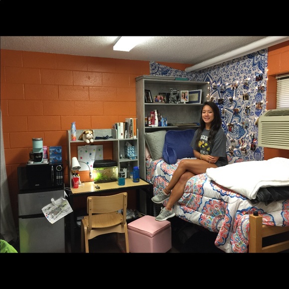 DECORATIVE DORM OVER BED SHELVING UNIT MARBLE GRAY - Picture 6 of 6